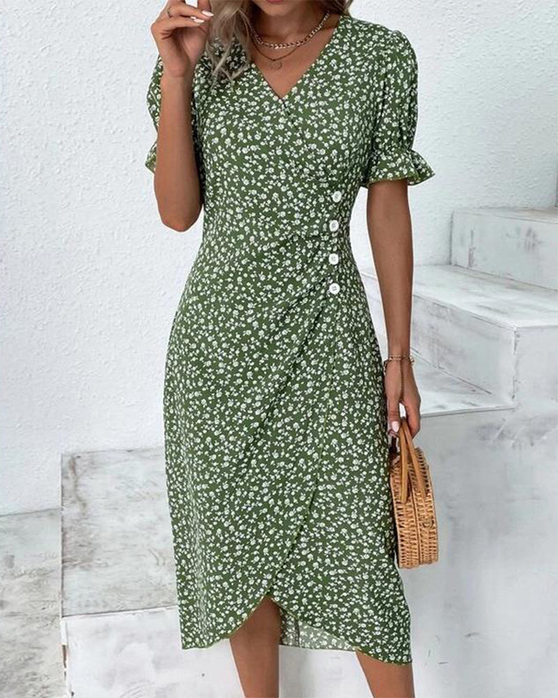 Giselle Floral V-Neck Dress