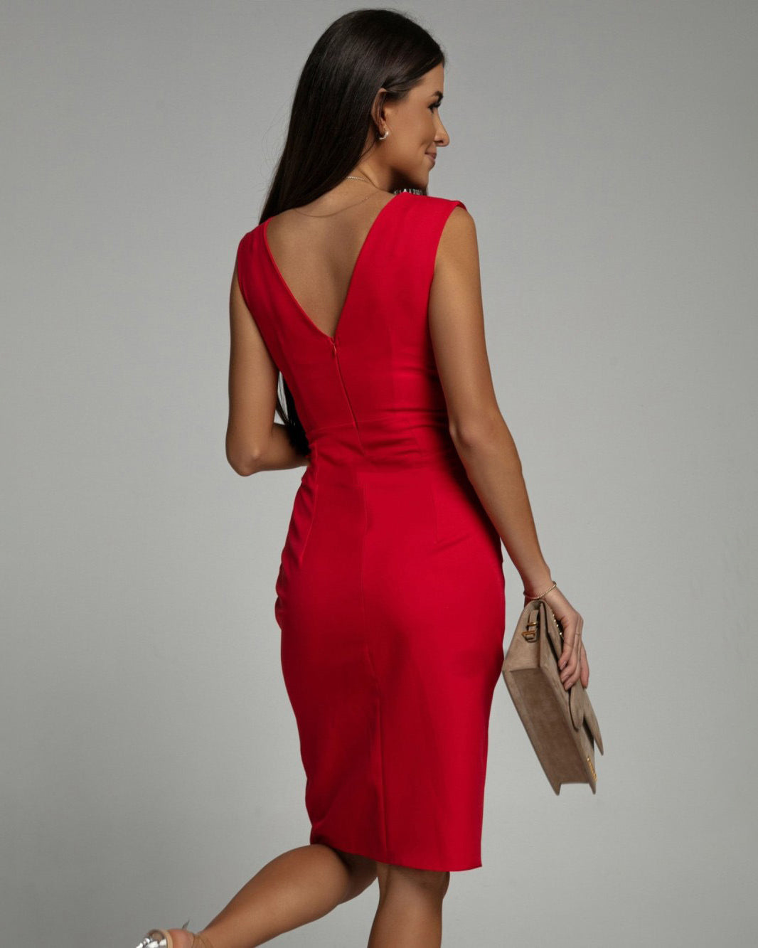 Zoe Elegant Scarlet Wrap Dress