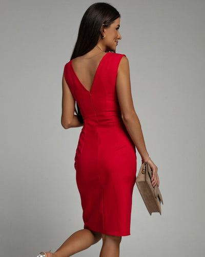 Zoe Elegant Scarlet Wrap Dress