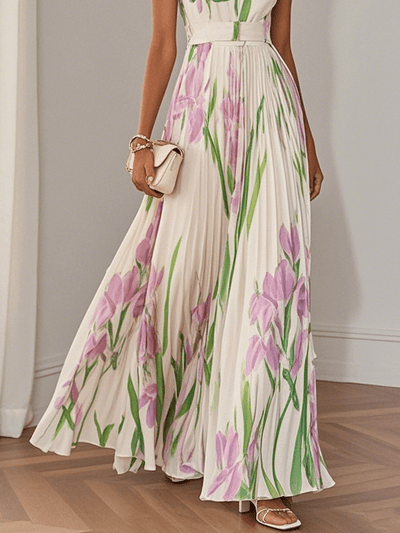 Ella Floral Pleated Maxi Dress