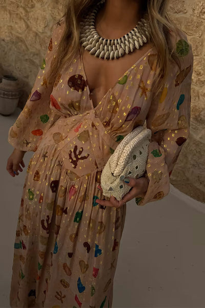 Isabelle Golden Seashell Maxi