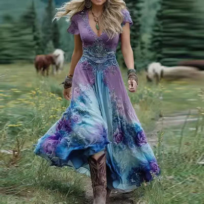 Celestine | Tailored Flowing Floral Dress